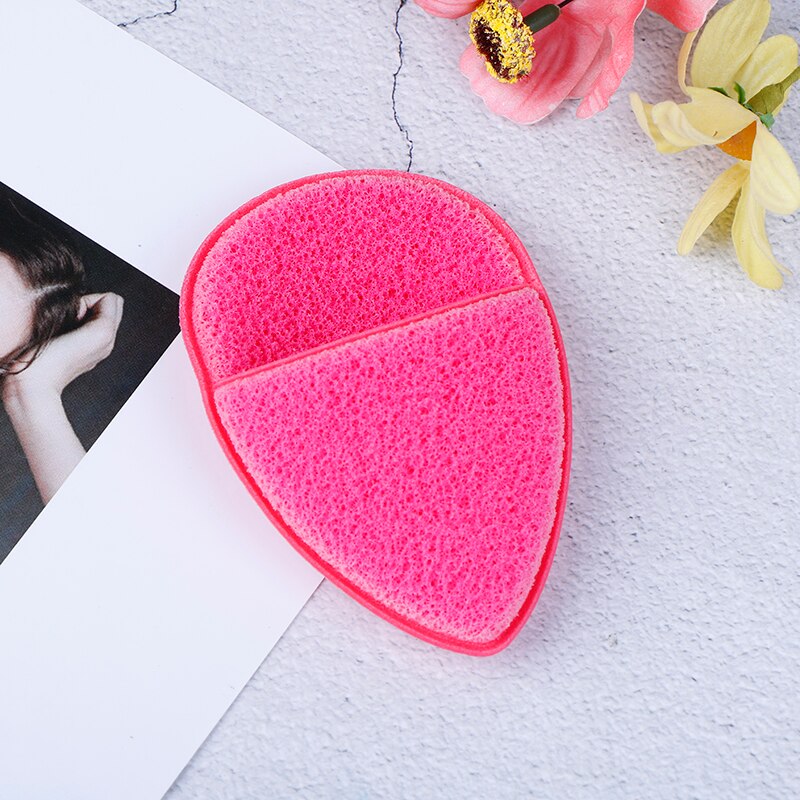 1Pcs Water Shape Sponge Cosmetic Puff Face Cleaning Sponge Natural Puff Facial Cleanser Tool: Rose Red