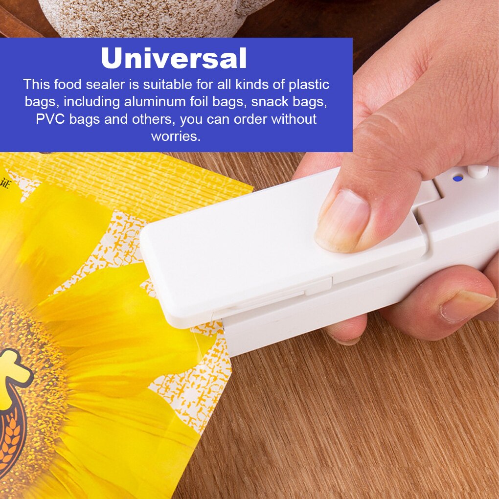 Mini Sealmachine Keuken Oplaadbare Zak Sluitmachine Handleiding Voedsel Snacks Behoud Capper Seal Apparaat Grijs