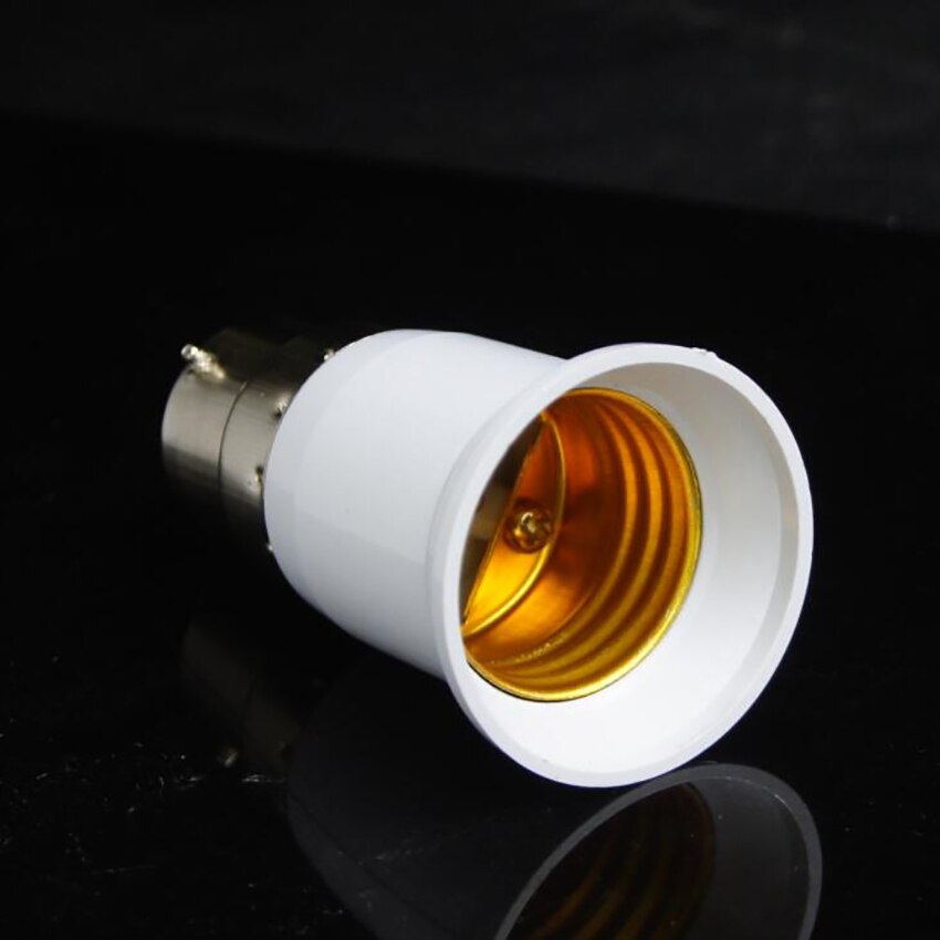 Adaptador de enchufe de luz B22 a E27 convertidor de adaptador de soporte de bombilla de aluminio para lámpara de bombilla LED, PC Shell