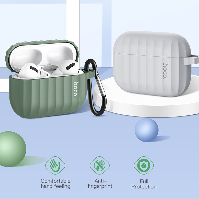Hoco øretelefon etui til apple airpods pro blødt silikonecover farverigt ultratyndt beskytter til air pods pro cover anti-tabt reb