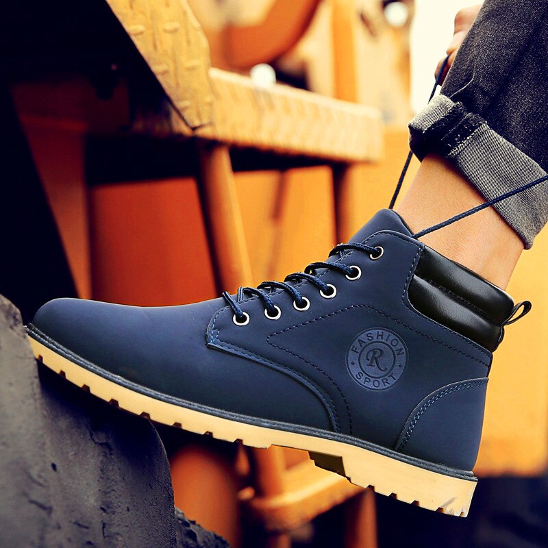 Baskets montantes noires pour homme, chaussures décontractées, automne et hiver