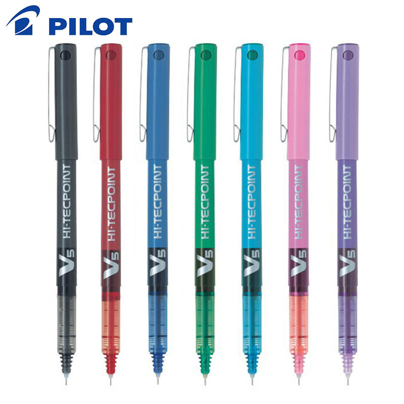 7 pcs/lot Japan Pilot V5 Liquid Ink Pen 0.5mm 7 Colors to Choose BX-V5 standard pen office and school stationery stylo