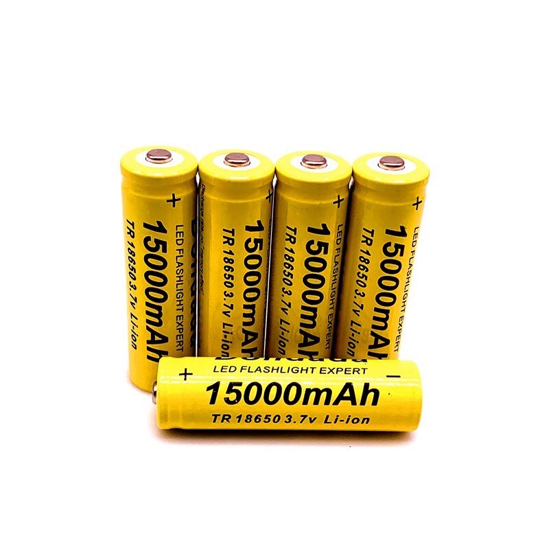 18650 lithium ion battery 15000mah rechargeable battery 3.7V for LED flashlight or electronic equipment battery