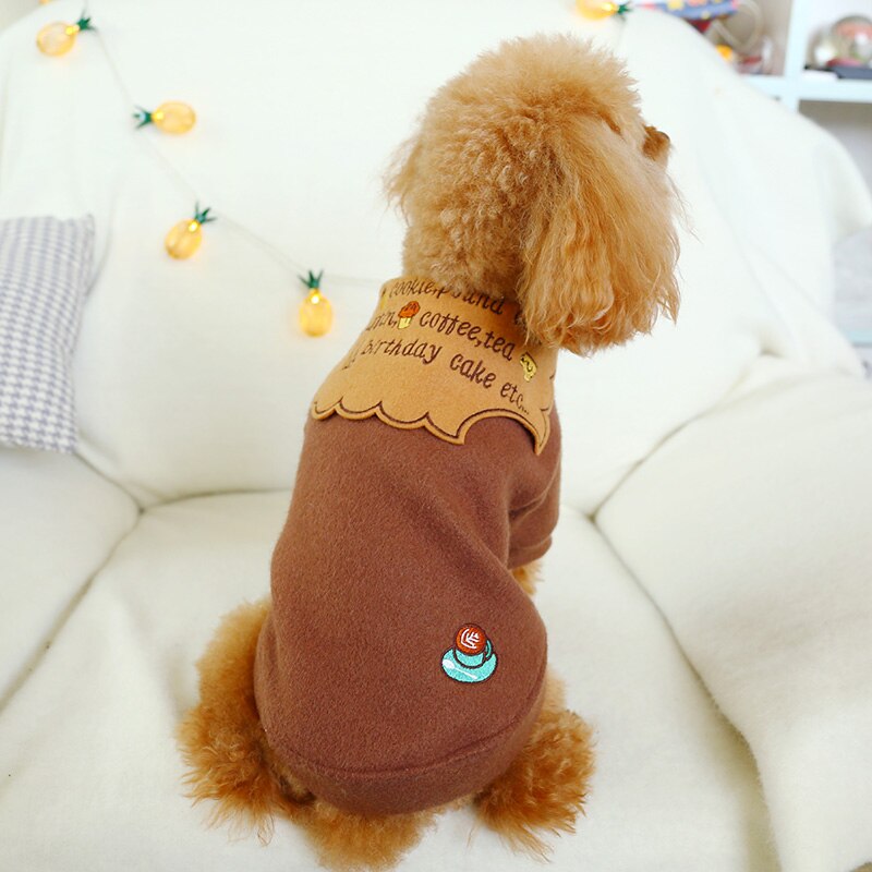 Petciecle pet tøj bamse pomeranian bichon hund efterår og vinter behagelig cookie afslappet tobenet tøj
