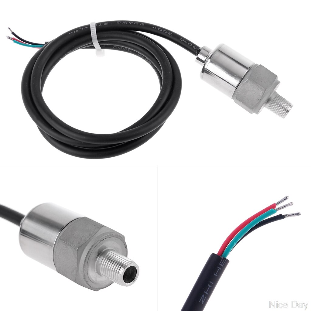 0-10/20/30bar Input 5V DC 1/8" Output 0-5V/4-20mA Stainless Steel Pressure Transmitter Sensor Oil Water My12 20