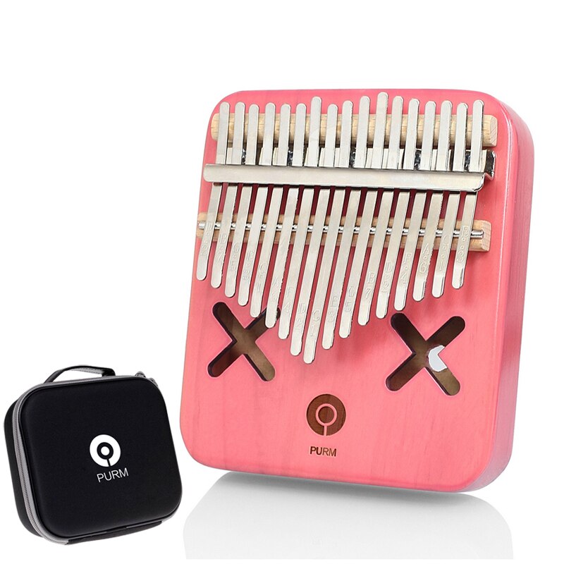 Kerus 17 Teclas Kalimba Africano Sólido Caoba Dedo Pulgar Piano Sanza 17 Teclas Madera Maciza Kalimba: Pink