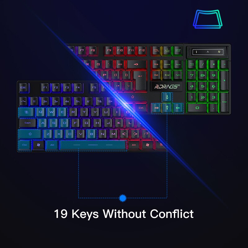 Gaming keyboard and Mouse Combos Wired Kit 104 Keycaps With RGB Backlight English keyboard Gamer Ergonomic Mause For PC Gamer