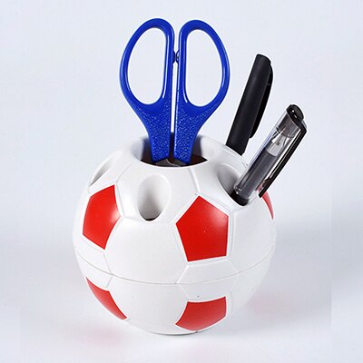Fodbold bold form blyantholder fodbold bold makeup børste holdere studerende forsyninger fodbold sport desktop dekoration: Rød