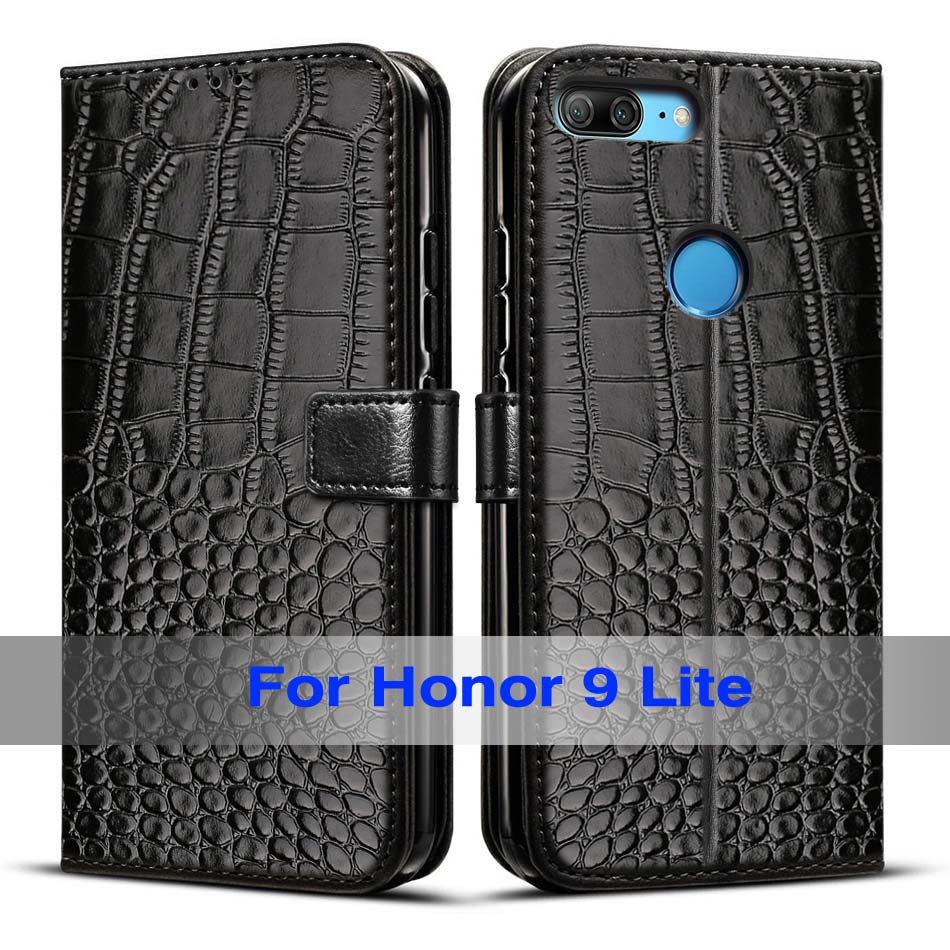 For Huawei Honor 9 Lite Case flip leather Cover For Huawei Honor9 Lite Case book wallet case For Honor 9 Lite Honor 9Lite: Black -Honor 9 Lite