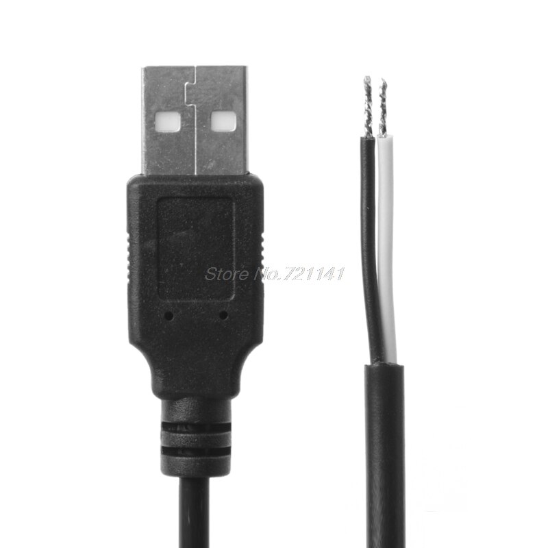 5V USB 2.0 Male Jack 2 Pin 2 Wire Power Charge Cable Cord Connector DIY 1m Wire Electronics Stocks