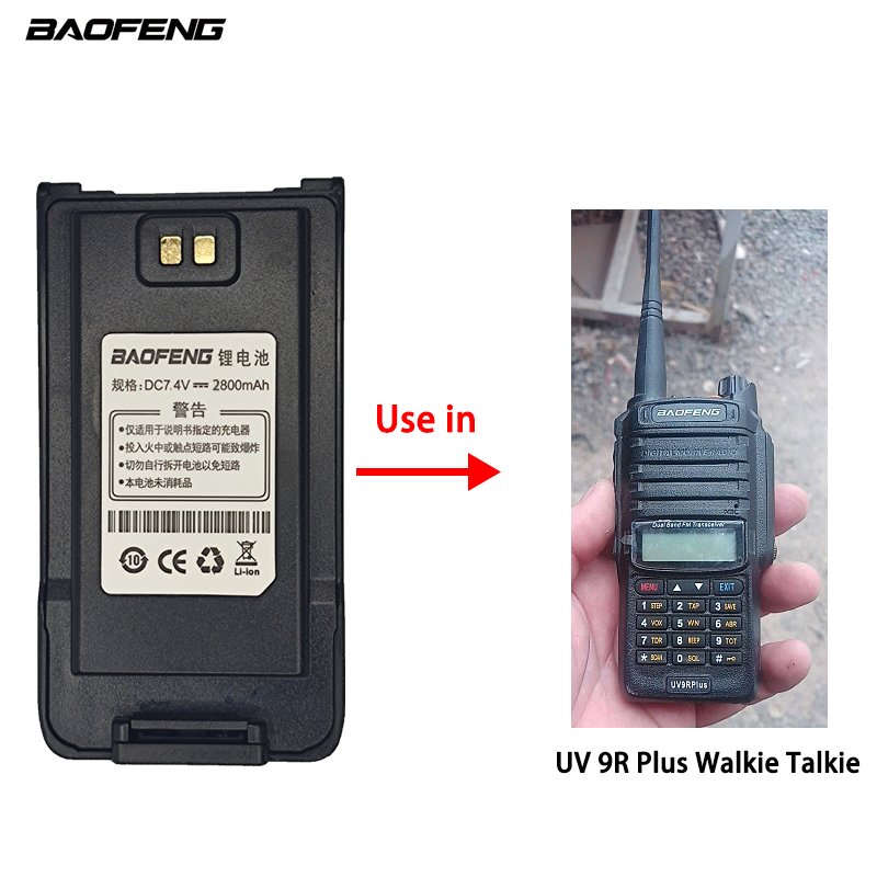 BAOFENG UV-9R Plus batteria per UV 9R Plus impermeabile walkie-talkie 7.4V 2800mAh parti Radio bidirezionali per Pufong UV9R