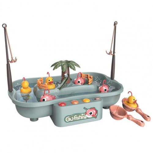 1 Set giocattolo da pesca Musical Electronic Duck Design pesca rotante elettrica gioca gioco giocattolo per l&#39;intrattenimento domestico per bambini: Green