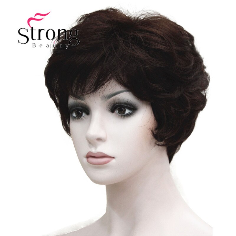 StrongBeauty Dame Frauen Kurze Syntheic Natürliche Welle Perücken Licht Braun Haar Perücke FARBE ENTSCHEIDUNGEN: 33 rotbraun
