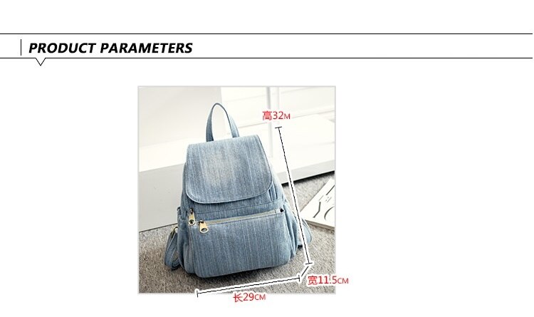 Zaino da donna Casual in Denim Jeans di tela di alta qualità di grande capacità zaino da viaggio zaino da viaggio zaino Mochila blu