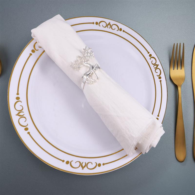 6 stk julehjorte servietringe legeret serviet spænde holder fest bryllup banket middagsbord dekoration håndværk
