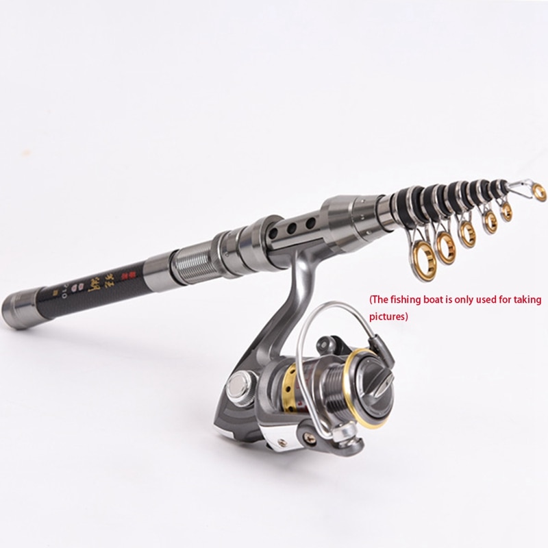 Collapsible Fishing Rod Telescopic Fishing Rod Ultralight Fishing Rod with Portable Retractable Handle 2.1M
