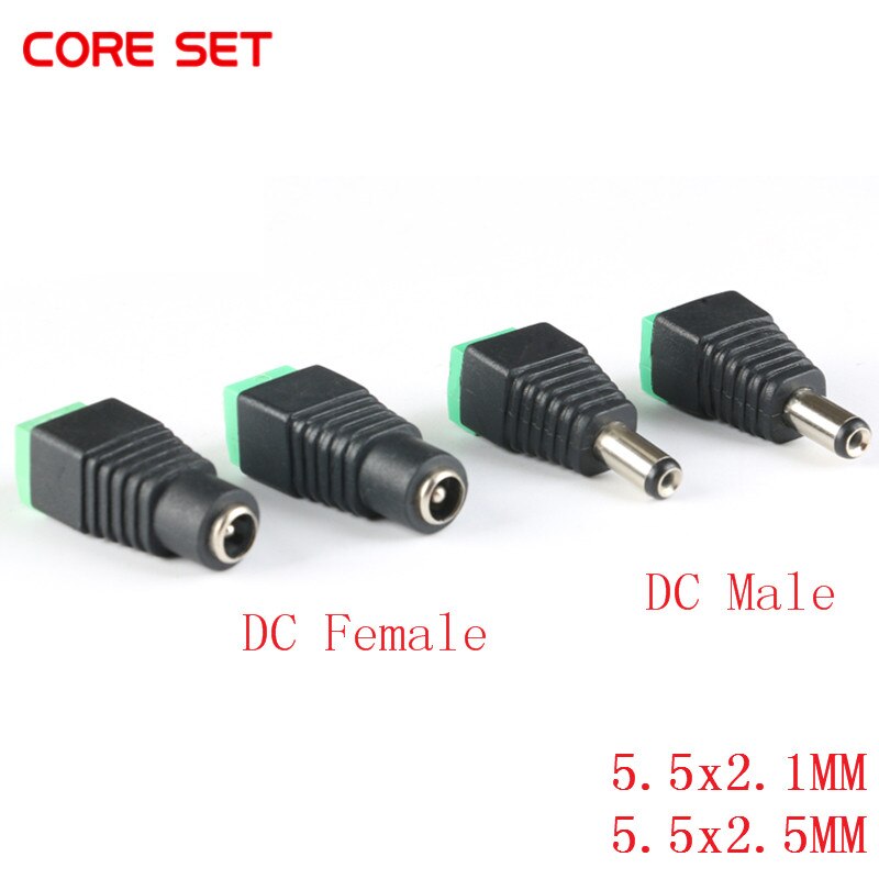 10Pcs 5.5x2.5 Vrouwelijke Mannelijke DC Power Plug Adapter voor 5050 3528 5060 Enkele Kleur LED Strip en CCTV Camera 5.5x2.1mm