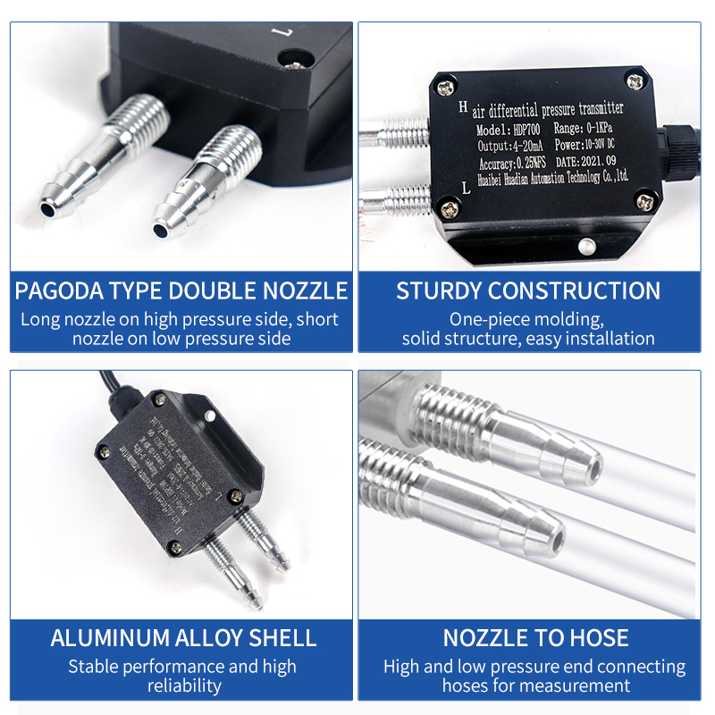 0-10v Different Pressure Transducer 4-20mA Pressure Difference Transmitter rs485 Micro Pressure Differential Sensor transmitter