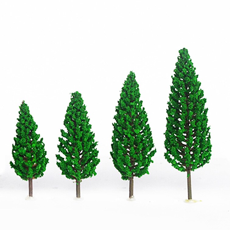 4-16cmdiy L'architettura Treno Modello di Sabbia Tabella Modello di Materiale Modello di Albero Mini Plastica Albero di Pino Verde Scuro: 11cm High Tree