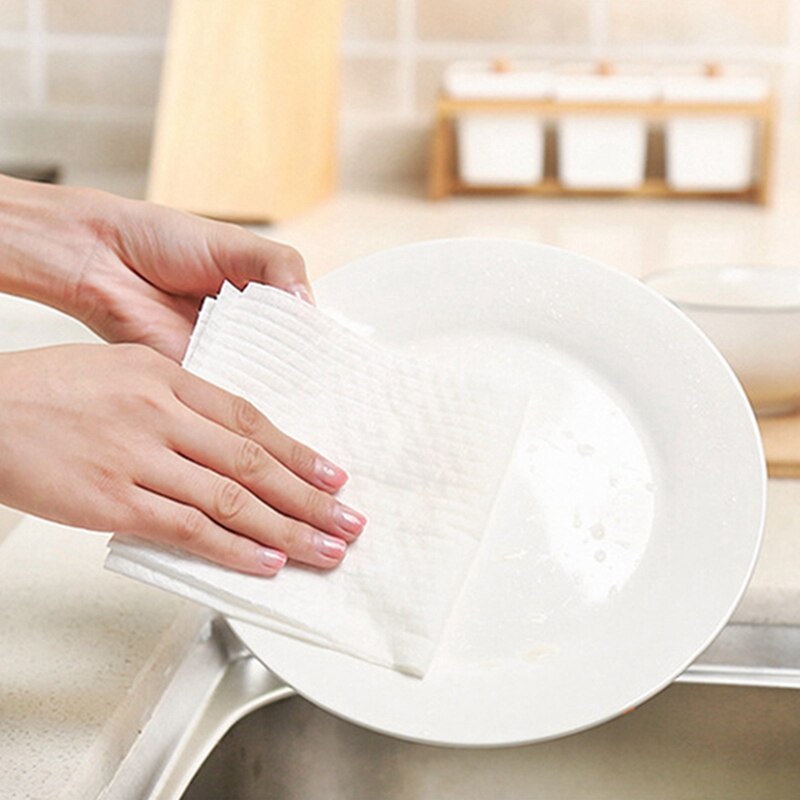 50Pcs Keuken Wegwerp Schoonmaakdoekje Absorberende Non-woven Servies Schotel Reiniging Handdoek Droog Veeg Doek Keuken Gadgets