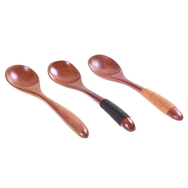 Natual Wooden Spoon Kitchen Cooking Utensils Japanese Style Soup Teaspoon Catering Cuchara De Madera Creativa