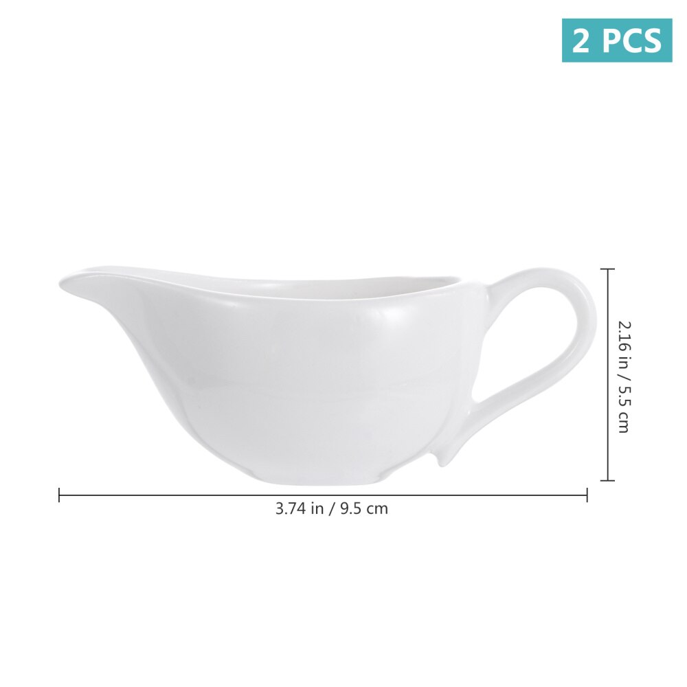 2 Pcs Ceramic Sauce Boat Kitchen Gravy Boat Practical Gravy Sauce Boats