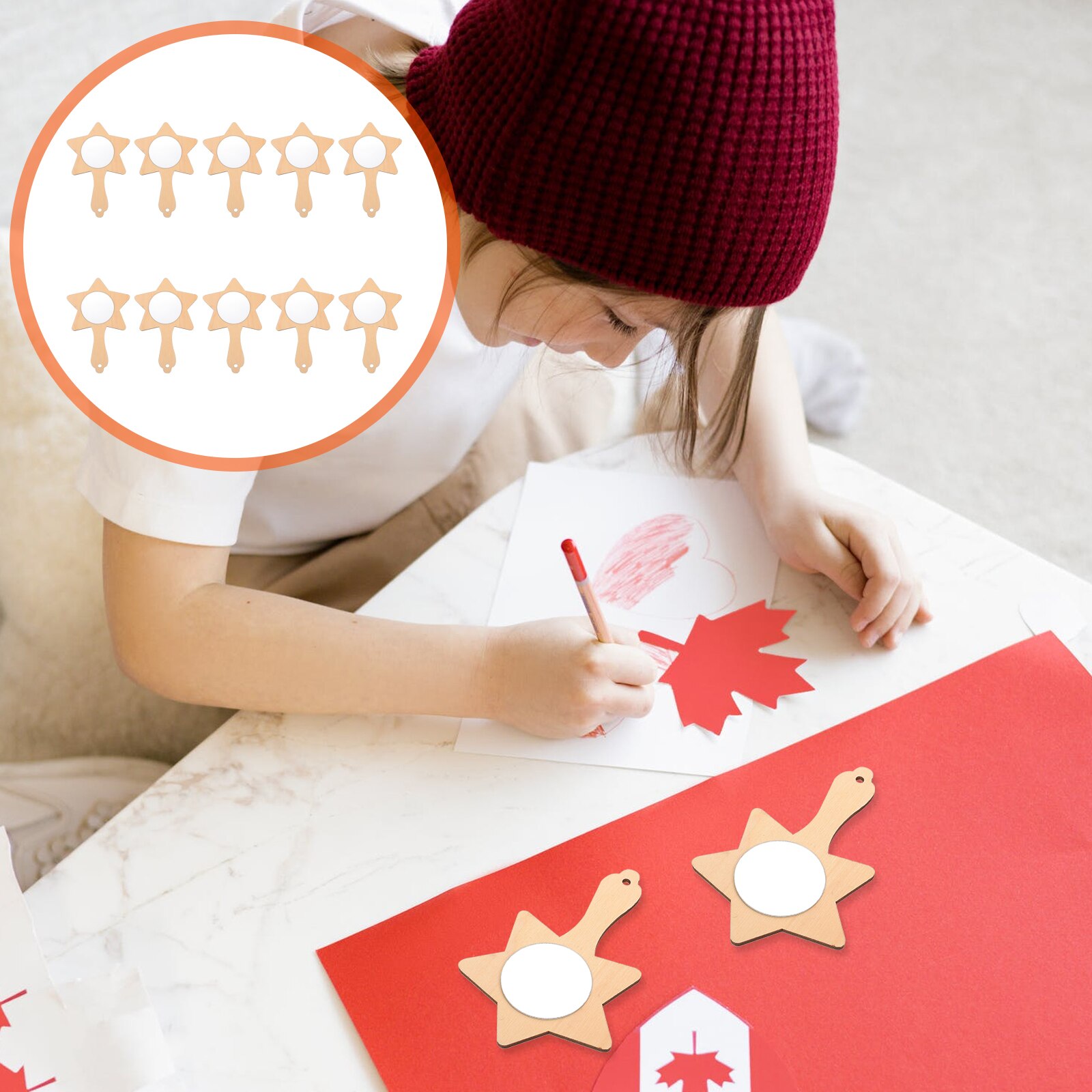 10pcs DIY Mirror Unique Blank Party Kids DIY Painting Mirror DIY Materials DIY Wooden Mirror