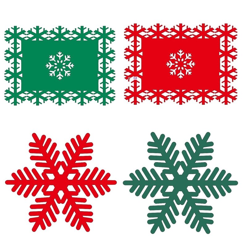 Kerst Placemat Xmas Tafel Vilt Mat Schotel Coaster Warmte Isolatie Bestek Mat