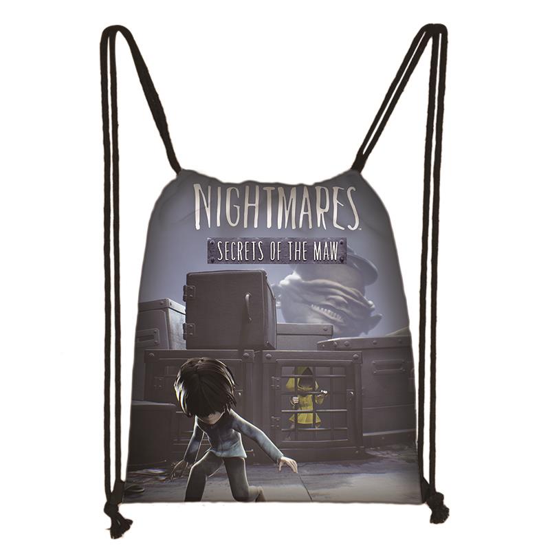 Game Little Nightmares 2 Drawstring Bag Student Schoolbag Cool Backpack Teenager Travel Bag Women Men Bookbag Casual Bags: 016