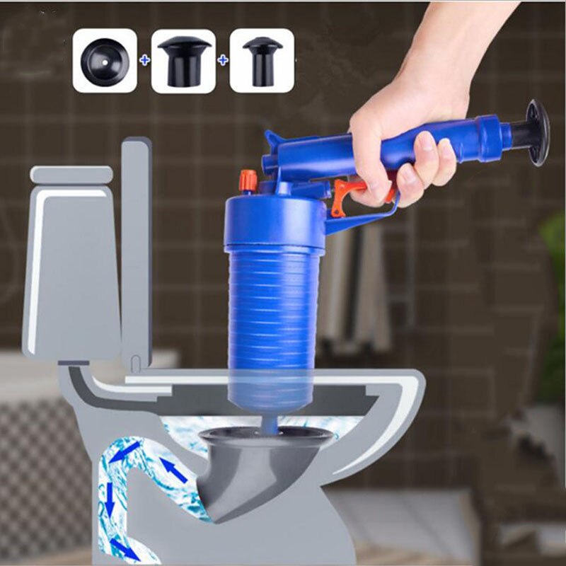 Air Pressure Drain Cleaner Sewer Cleaning Brush Kitchen Bathroom Toilet Dredge Plunger Basin Pipeline Clogged Remover Tool