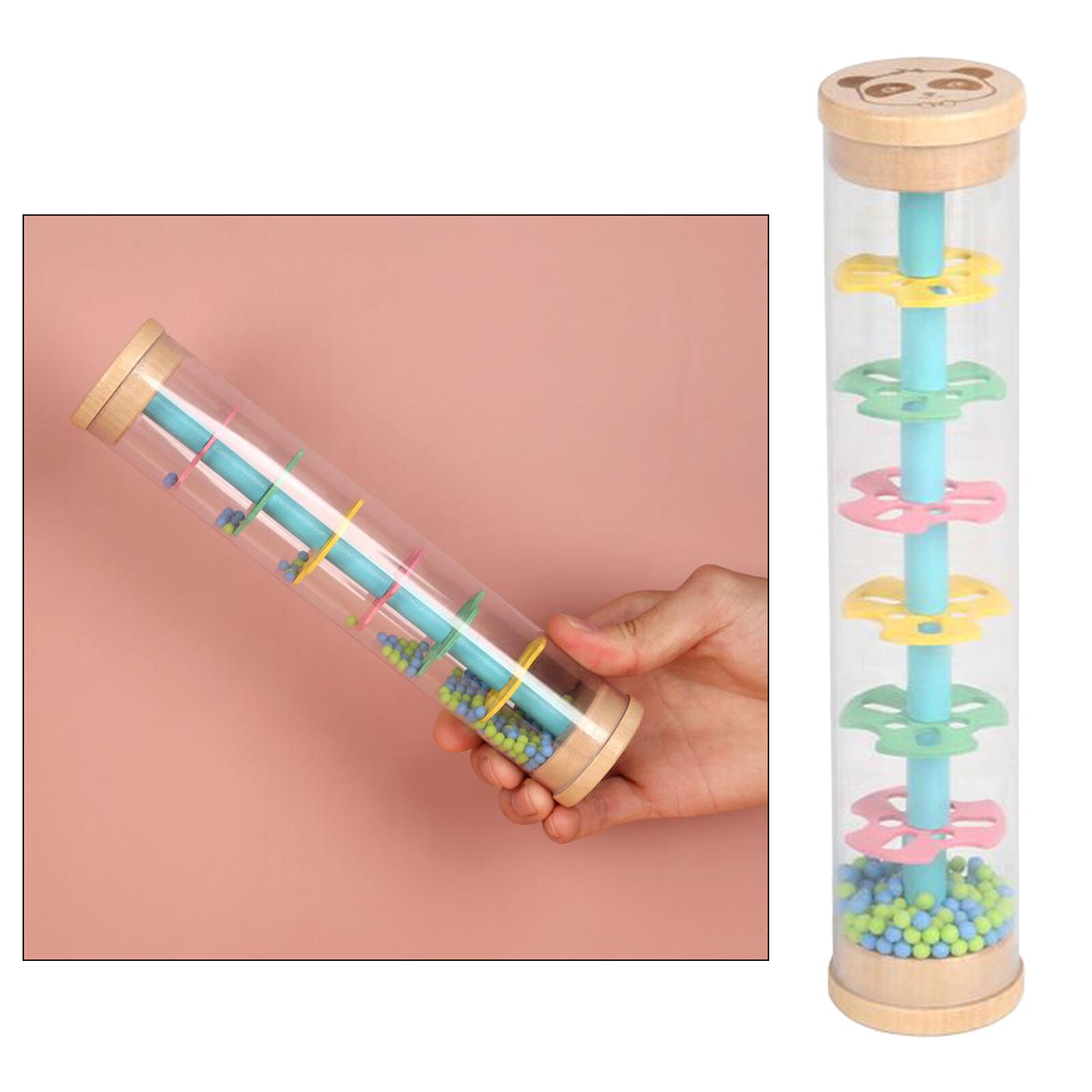 2xRain Sound Tube Fun Puzzle pioggia in legno Sound Bar suono colorato goccia di pioggia