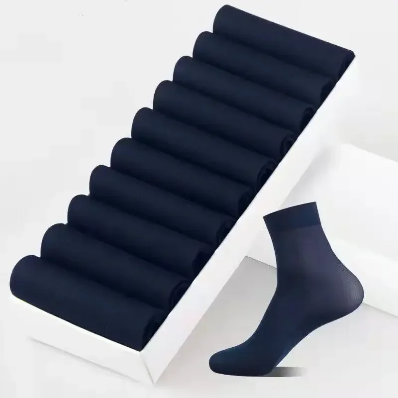 10/20pairs Mannen Ijs Zijden Sokken Zomer Lente Ultradunne Sokken Effen Zakelijke Sokken Ademende Zachte Sokken Enkel Bamboevezel Sokken