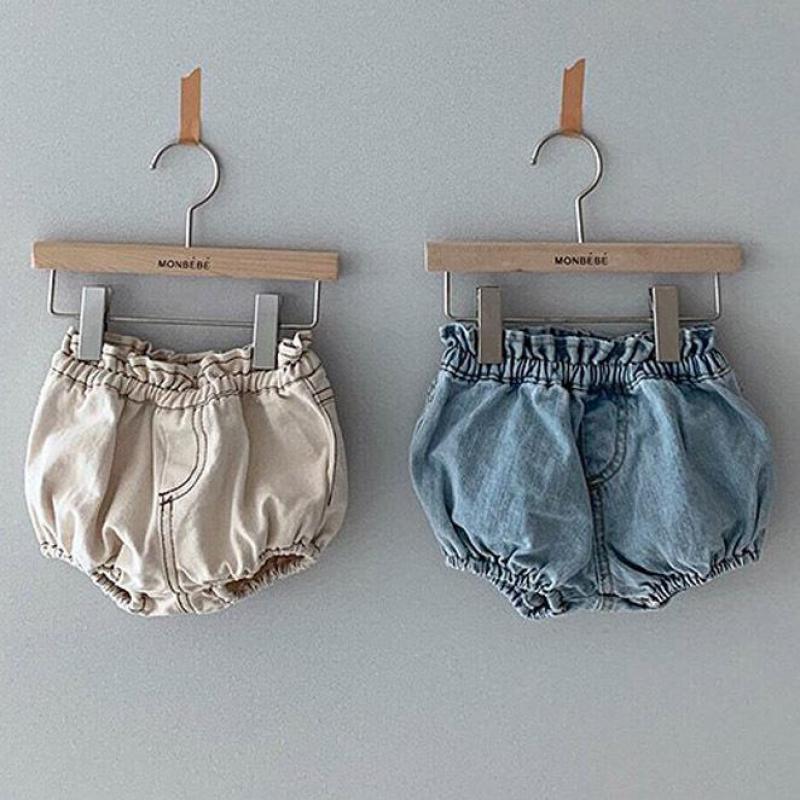 Sommer baby shorts ensfarvede korte bukser baby drenge denim shorts spædbørn piger pp bukser børn fritidsbukser