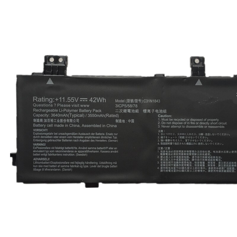 C31N1843 Laptop Battery For ASUS VivoBook X432FA X532FL S14 S432 S432FA S432FL S15 S532 S532FA S532FL 0B200-03430000