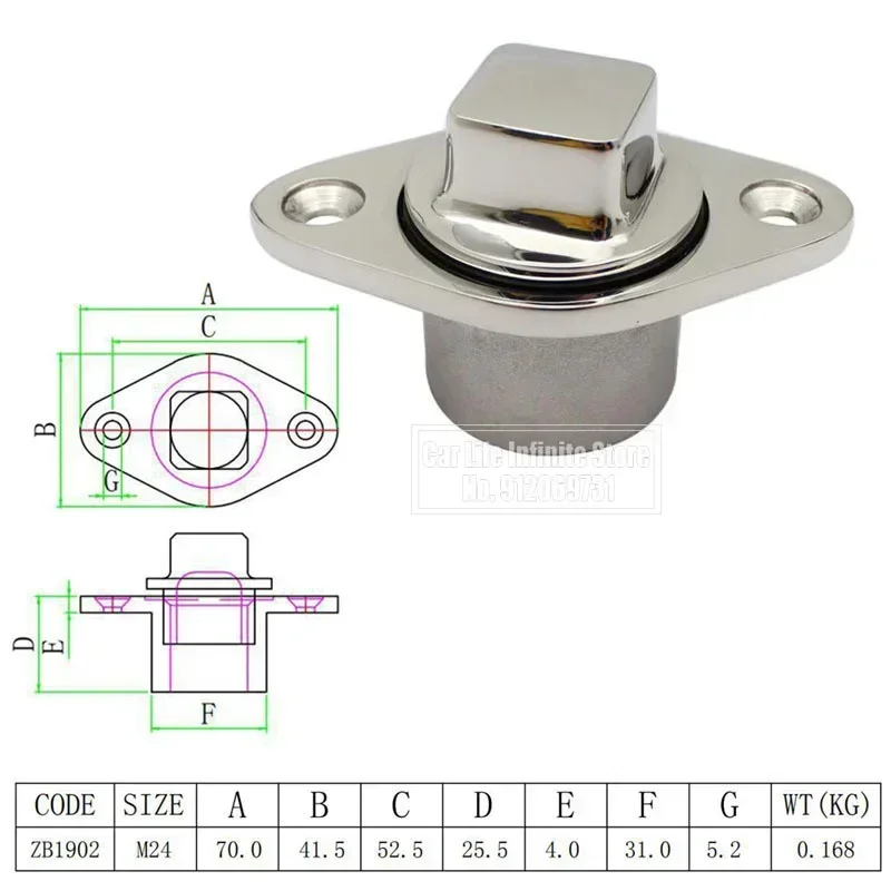 Boat Drain Plug Bung Hole Drainage Marine Dinghy Garboard Hardware Boat Accessories 316 Stainless Steel