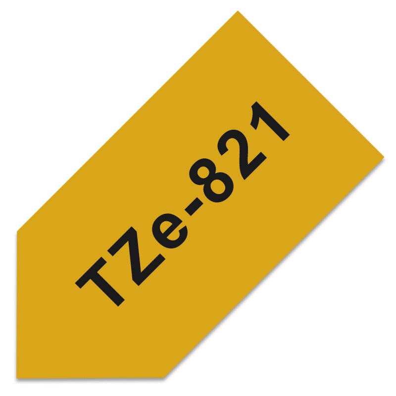 Mixed Color TZe-221 TZ2-221 Label Tapes for Brother 9mm Black on White for Brother P-Touch PT-H100 PT-D210 Label Printer: black on gold