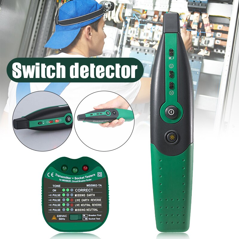Plug Outlet Finder Digitale Circuit Breaker Finder Open Circuit Tester Voor Home Office Factory