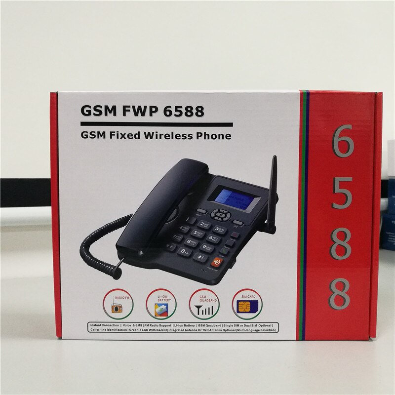 2 Sim card 2G GSM fixed wireless phone FWP Lansline phone PSTN SMS Call in/out Suit Telemarketing Alarm desktop Fixed phone