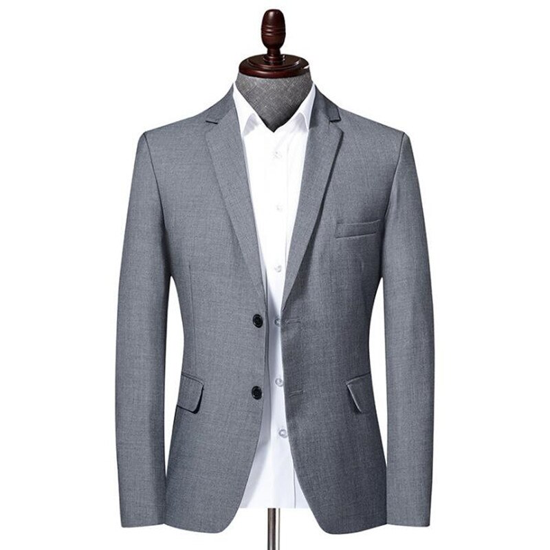 Men Business Suit Slim fit Classic Male Suits Blazers Luxury Suit Men Two Buttons mens blazer Grey Blue Black Blazer