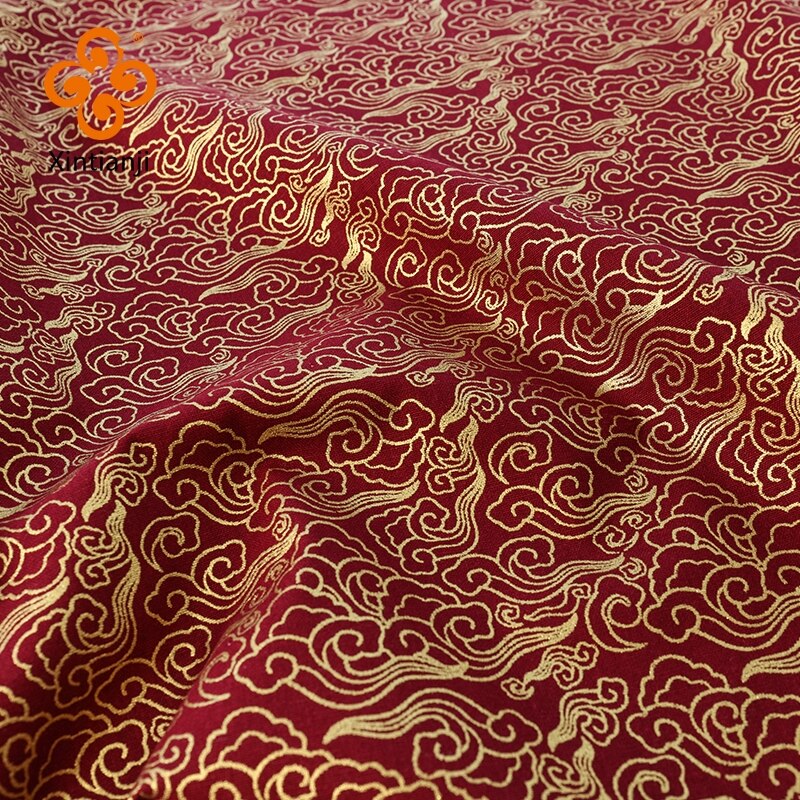 Burgundy Red Cotton Fabric By Half Yards Japanese Zephyr Fabric And Christmas Print Sewing Fabric TJ1023: XL / MULTI