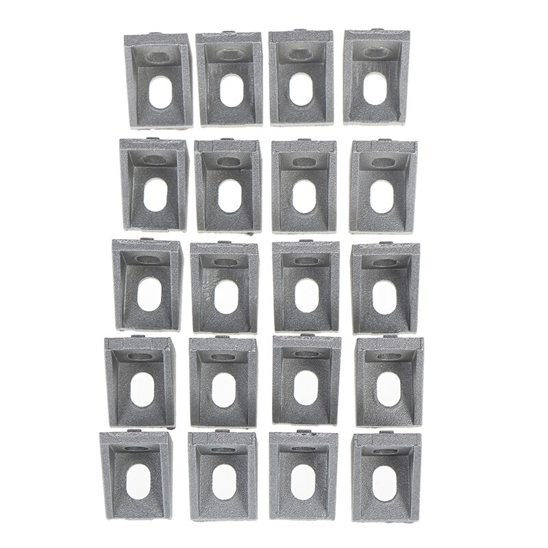 20Pcs/Lot 3D Printers CNC Routers Industrial Profile Corner Fitting Angle Aluminum Connector Bracket Fastener 17*20*20mm