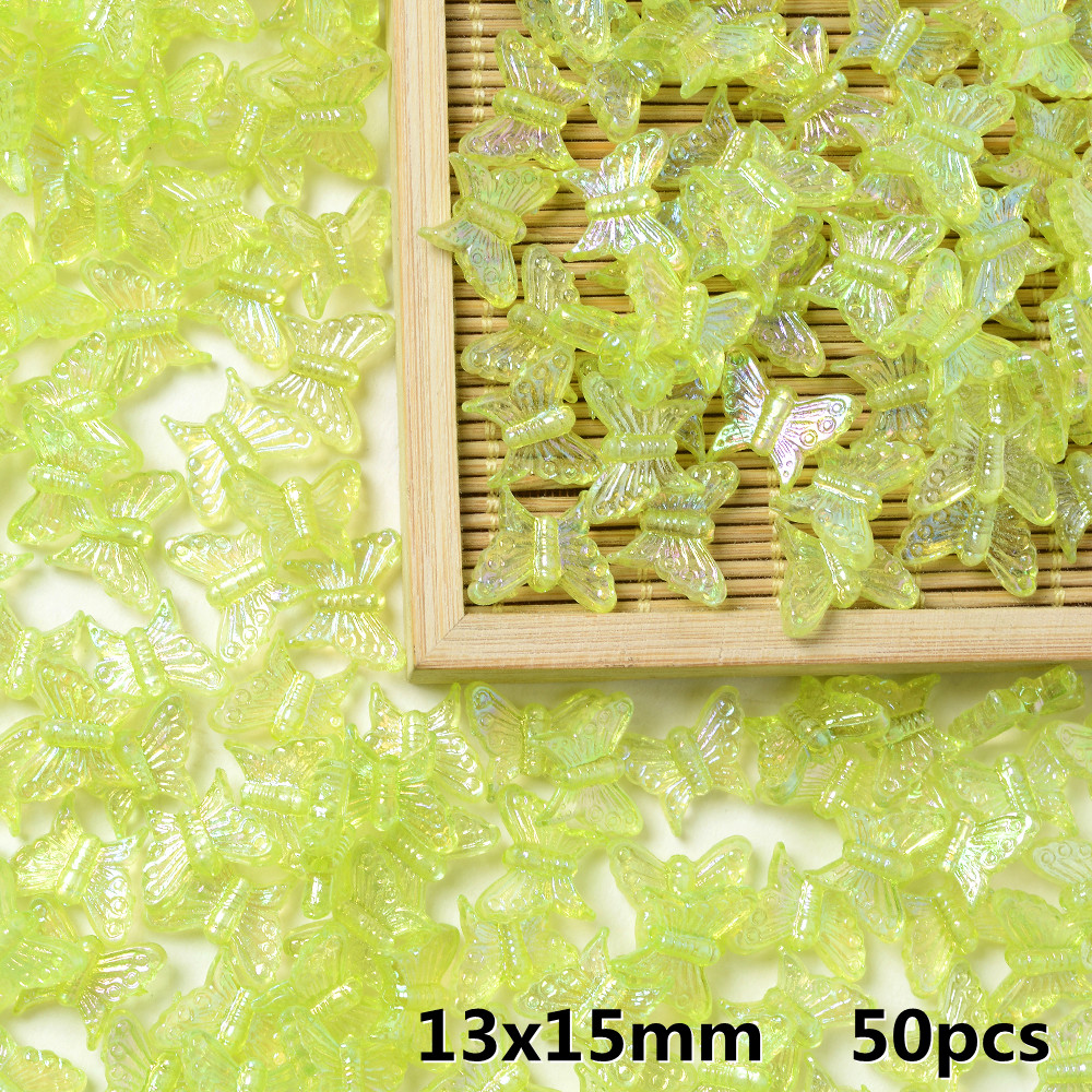 IYOE – mélange de perles papillon AB en cristal acrylique, perles d'espacement amples pour la fabrication de bijoux, épingle à cheveux, accessoires de bricolage faits à la main