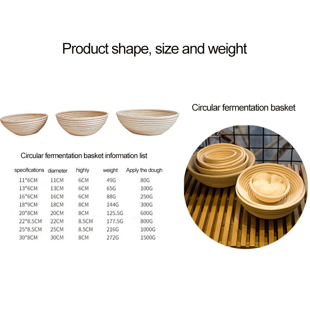 Rattan Bread Proofing Basket Natural Oval Rattan Wicker Dough Fermentation Sourdough Bread Basket Baking Tools