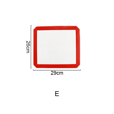 Non-stick Siliconen Bakken Matten Cookie Pad Rolling Deeg Mat Hittebestendig Glasvezel Slagmensen Meel Fondant: 26CM  29CM