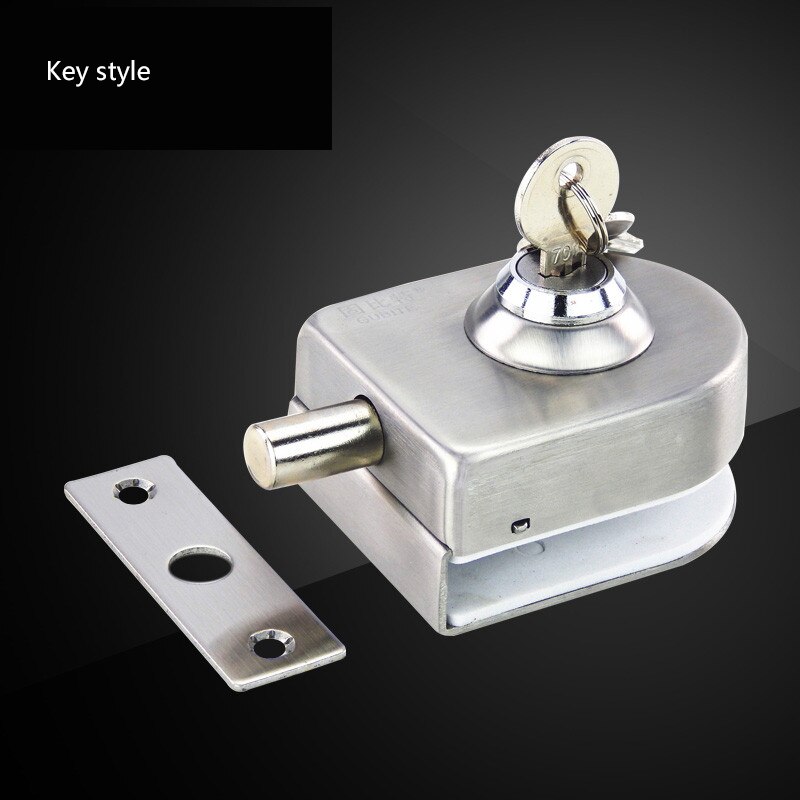 Floor latch of Glass door glass access control system set meal fingerprint lock fittings for special use thumb lock: Key style