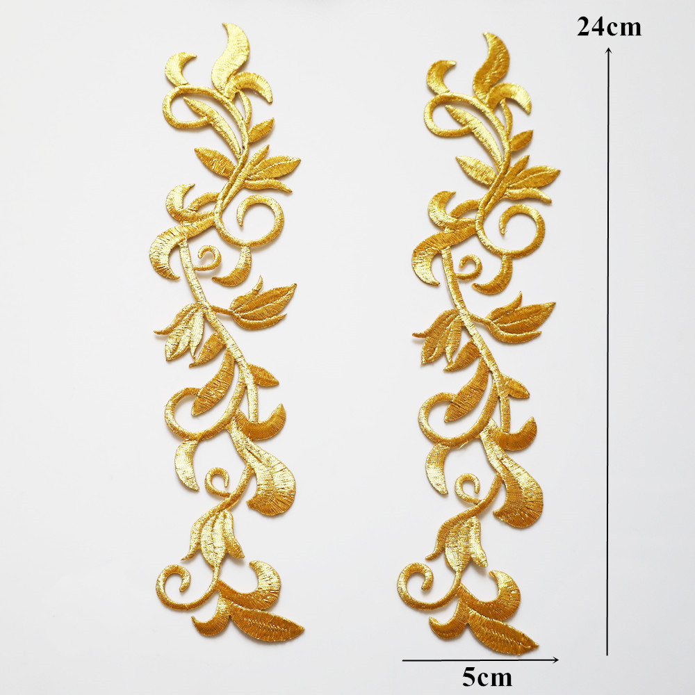 Apliques de flores barrocas bordados en oro y plata, parche para coser para boda, vestido de novia, ropa, tela, decoración de vestido, manualidades DIY: Blanco
