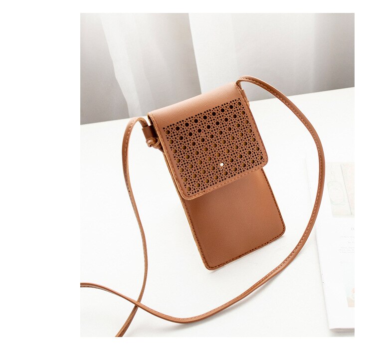 bolso para teléfono móvil con pantalla táctil, cartera para teléfono inteligente, correa de cuero, bolso de mano para mujer, bolso para Iphone X para Samsung S10 y Huawei: Beige