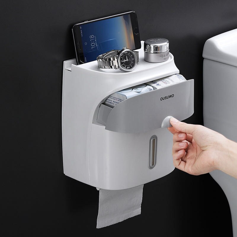 Toilet Tissue Box Toilet Paper Holder Plastic Waterproof Paper Dispenser For Toilet Home Storage Box Bathroom Accessories