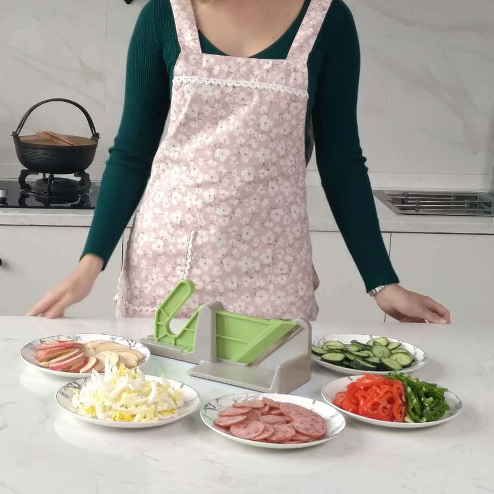 Innovatieve huishoudelijke versnipperaar keuken handleiding fruit groente snijder plakjes dobbelstenen snijder  p7 ding