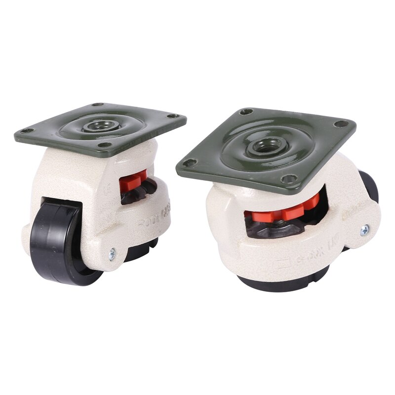 2 Pcs Retractable Horizontal Machine Casters -Heavy Duty Machine Retractable Casters